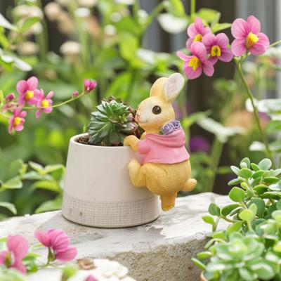 2Pcs Cute Rabbit Garden Decor Clip for Resin Ornament Waterproof Hanging Planter Plants