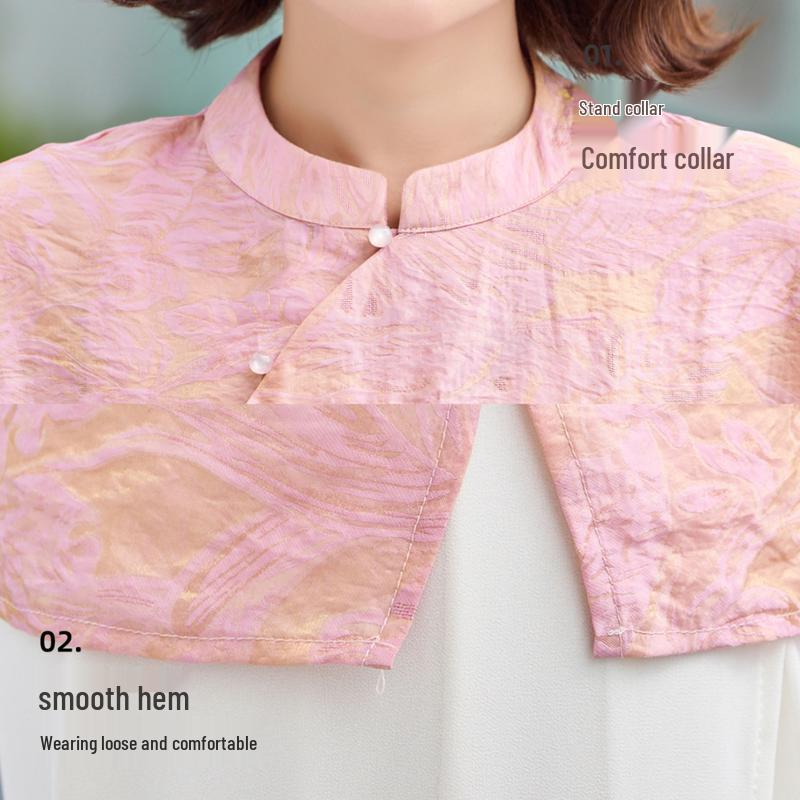 Elegant New Chinese Style Jacquard Short Sleeve Top