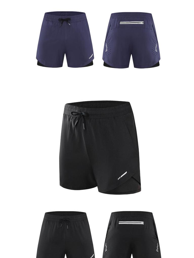 Herren Sommer Doppellagige Schnelltrocknende Lauf- & Basketballshorts