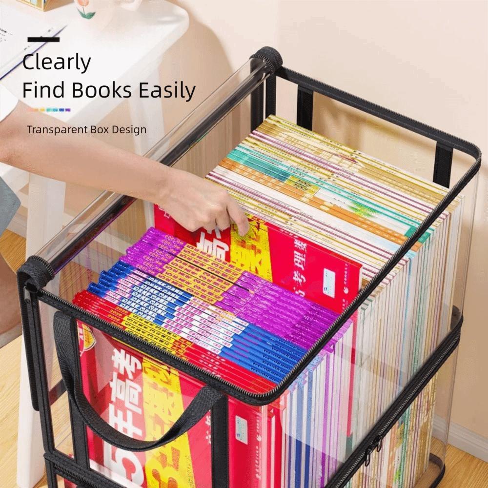 Zipper Comic Book Storage Bag Stackable Clear Pouch Portable Collapsible Pouch  Student