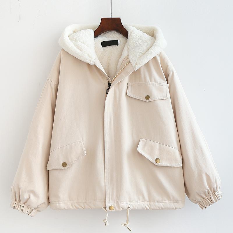 Short Style Parkas Women Solid Aesthetic All-match Students Simple Winter Coat Loose Korean Fashion Hooded Streetwear Sweet