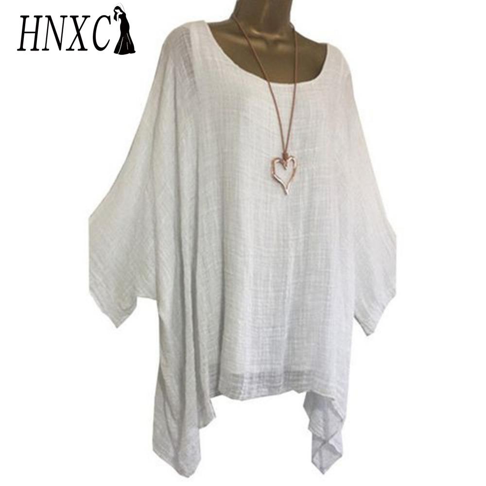 HNXC Dame Mote Casual Ensfarget Trykk O-hals Bluser & Skjorter