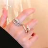 2025 New in Snake Bone Open Ring for Women Shiny Cubic Zirconia Copper Rings Couple Funny Party Jewelry Gifts