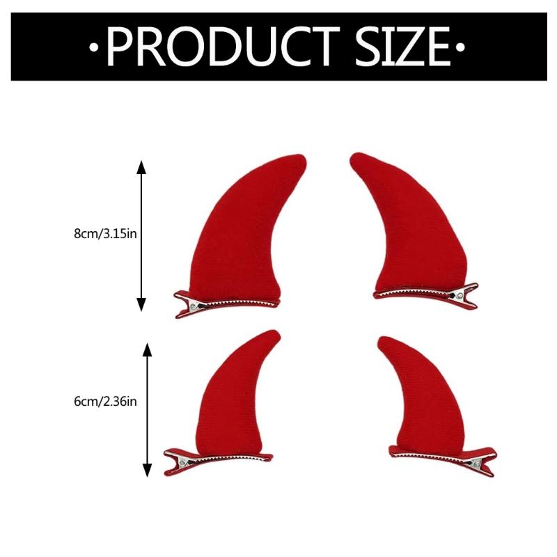 Horn Haarspange Cartoon Muster Haarnadel Rollenspiel Kostüm Haarspangen Verstellbar für Halloween Feiertagsparty