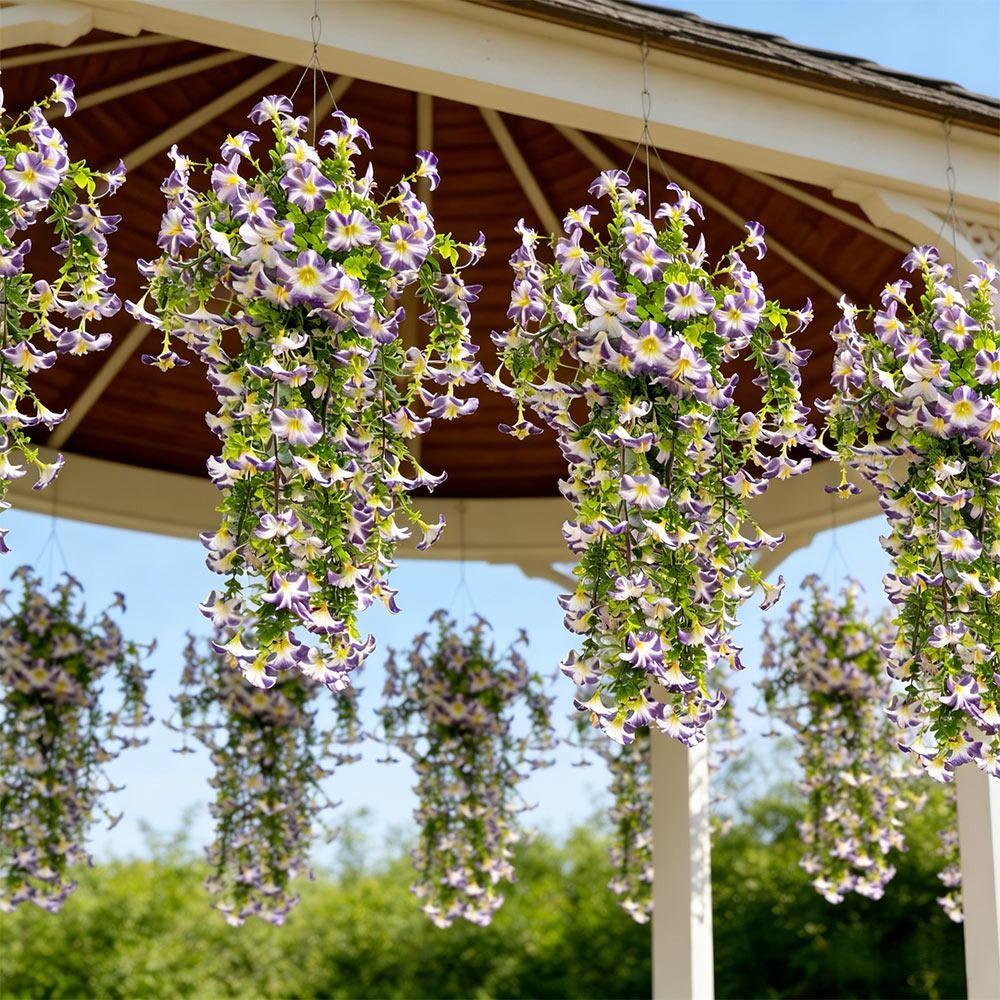 Accessoires Plante Grimpante Belle de Jour Réaliste Guirlande de Plantes Multicolore Ornement à Suspendre au Mur