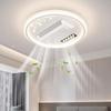 Leafless Ceiling Fan Light: Modern Smart Voice-Control Tricolor for Living Room & Bedroom - 110V, English