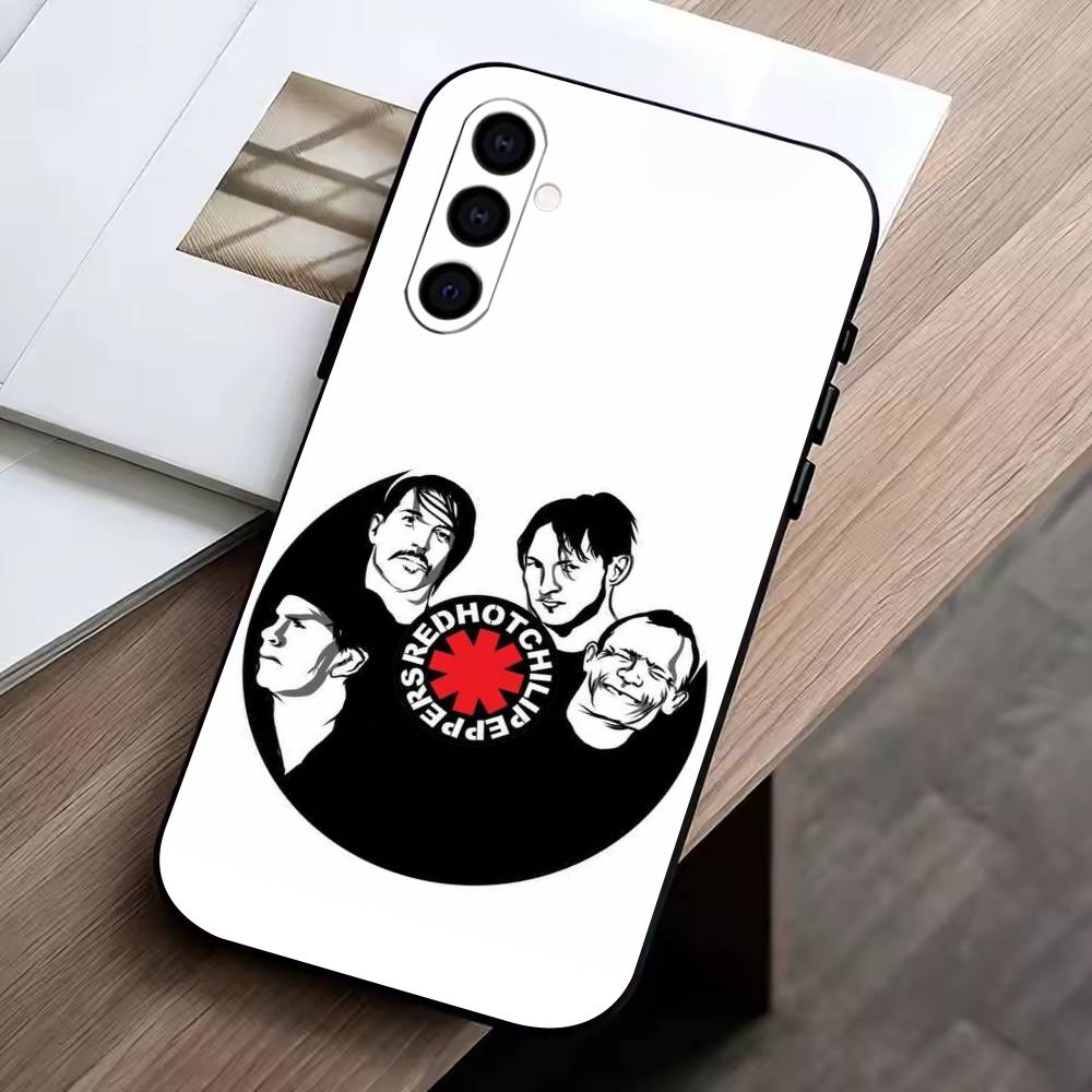 

R-Red Hot Chili Peppers Phone Case Black Silicone Soft For Samsung Galaxy A73,A72,A71,A70,A53,A52,A51 Samsung a22 5g