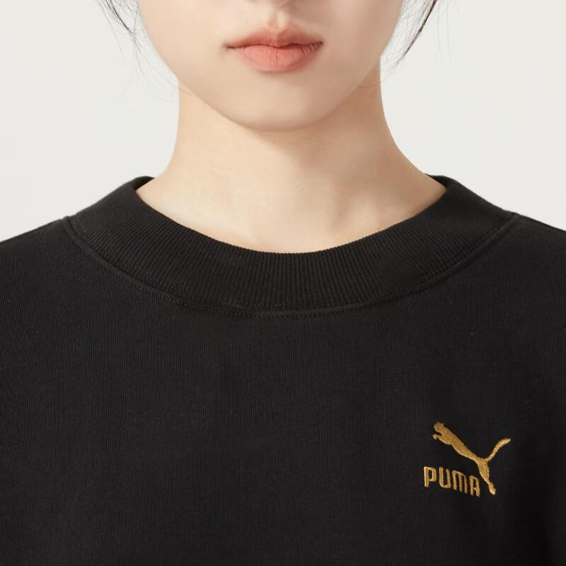 Puma Round Neck Printed Breathable Casual Long Sleeve Sweatshirt Women sweatshirt Black 625251-01