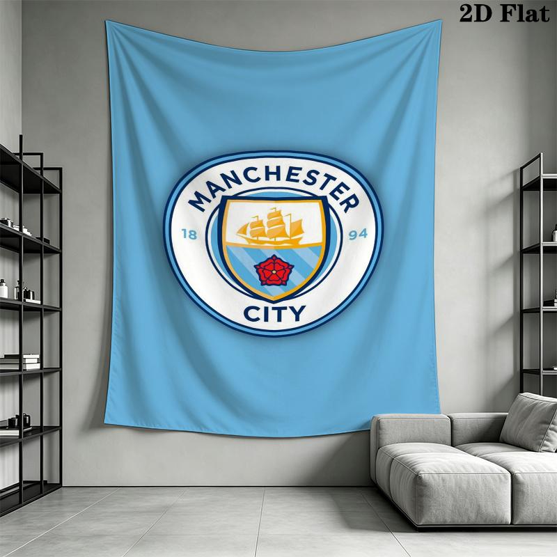 Manchester City Football Clu Wall Tapestry Aesthetic Wall Hanging Printed Fabric Blanket Decorative Tapestries for Bedroom Living Room Home Decor