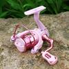 Mulinetă de pescuit Gapless Roz noua, mulinetă de filare din metal Macaron, raport de mare viteză 5,2:1 mulinetă pentru undițe de pescuit netedă pentru lansare la distanță lungă