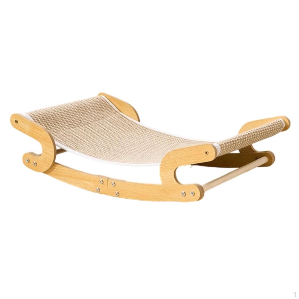 Cat Lounge with Wooden Frame Textured Scratcher Wear-Resistant