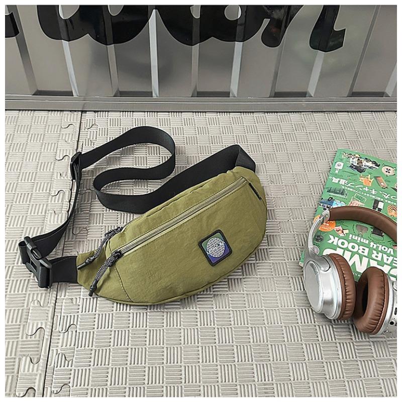 Casual Messenger Bag Fashionable Solid Color Nylon Messenger Fanny Pack Large Capacity Men's and Women's Shoulder Bag Daily Breast Bag Women's