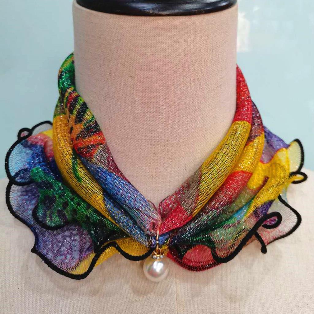 Frühling Sommer Chiffon Halskragen Schal Damen Kopf Dünn Sonnenschutz Vielfalt Klein Seide Anti-UV Schal Maske Multifunktionsschal