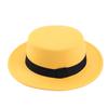 British Style Imitation Woolen Flat Top Top Hat Retro Felt Jazz Hat Versatile Clothing Hat LM-
