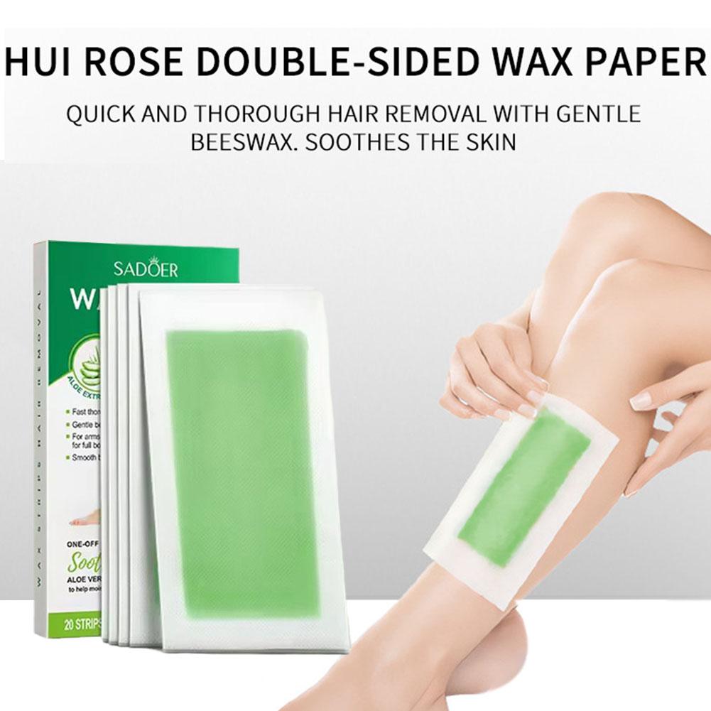 20 Stick Professional Hair Removal Wax Strips for Summer Depilation Double Sided Cold Wax Paper for Leg Body Useful X6B9