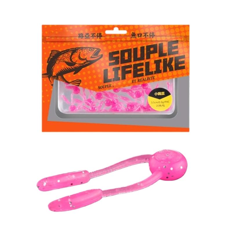 20pack Elastics Fishing Lures Durability Soft Wriggling Baits Ideal For Streams Pond And Competitions