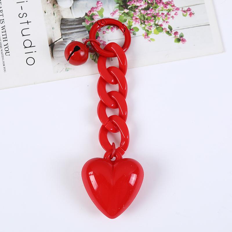 

Брелок в виде сердца ручной работы, акриловая пластиковая цепочка для ключей, брелок для ключей для женщин и девочек, сумка с подвеской, аксессуары, ключи от машины, ювелирные изделия, подарки красный