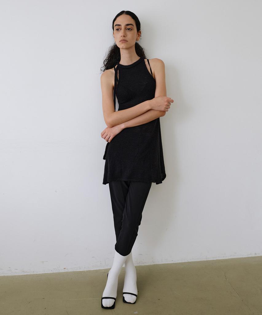 UUNE SCENE Scarf Tie Halter Knit_Black