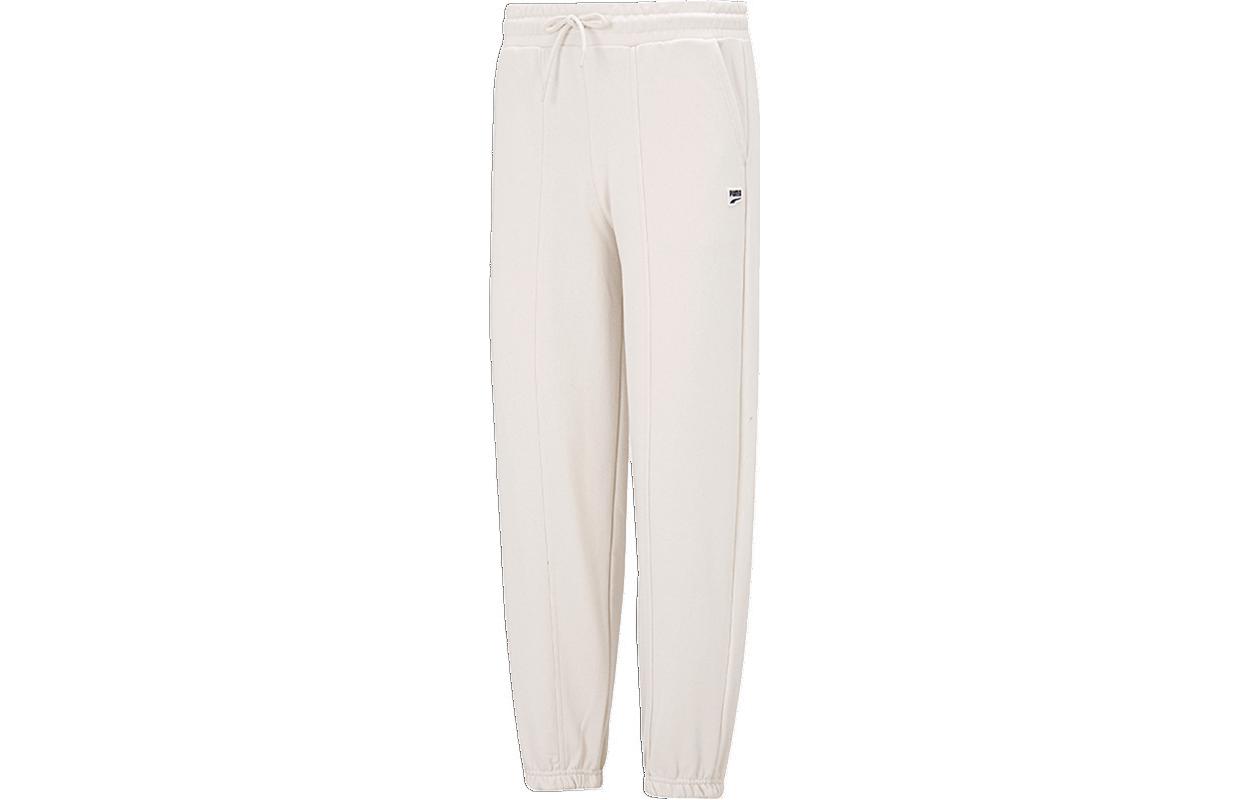 PUMA Knitted Sweatpants Women s Light Khaki Moderate Cuffed Pants 535360-99 M
