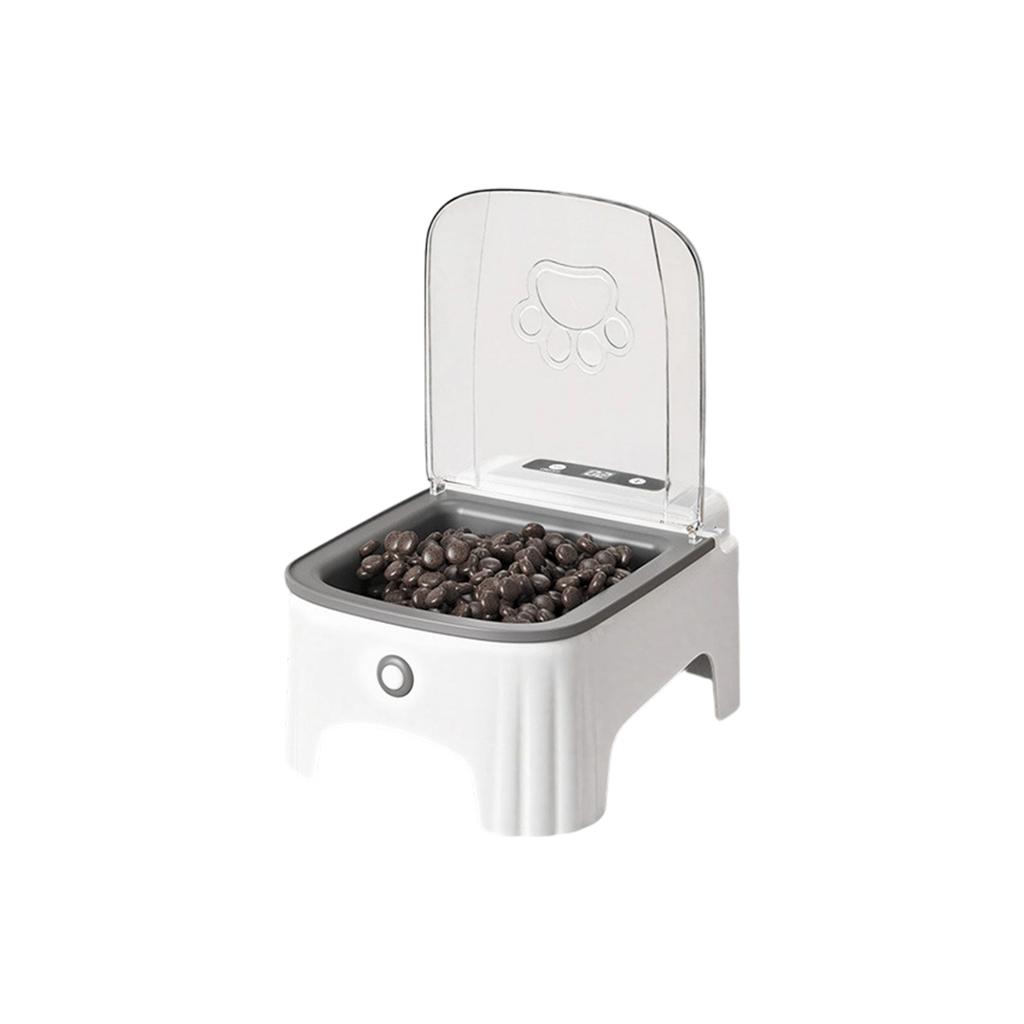 Wireless Smart Cats Feeder With Motion & Timing, Auto Open/Close Lid, Gray/