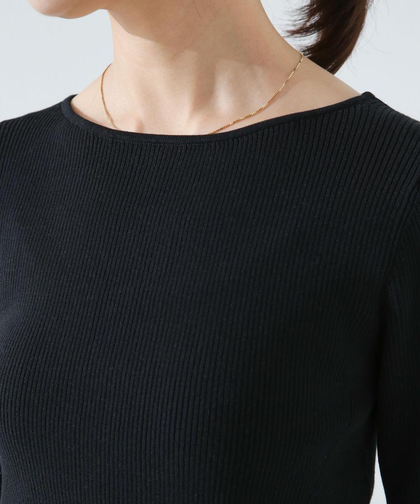 Nano Universe Washable High Twist Boat Neck Rib Size M Yellow Knit, Women's, (061), (669-5122302)
