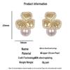 Elegant Retro Gold Flower Pearl Earrings for Women: High-End Fashion Statement