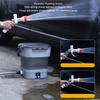 Battery Powered Sprayer Rechargeable Portable Electric Water Pressure Car Washer with 12L Foldable Water Tank for Home Garden