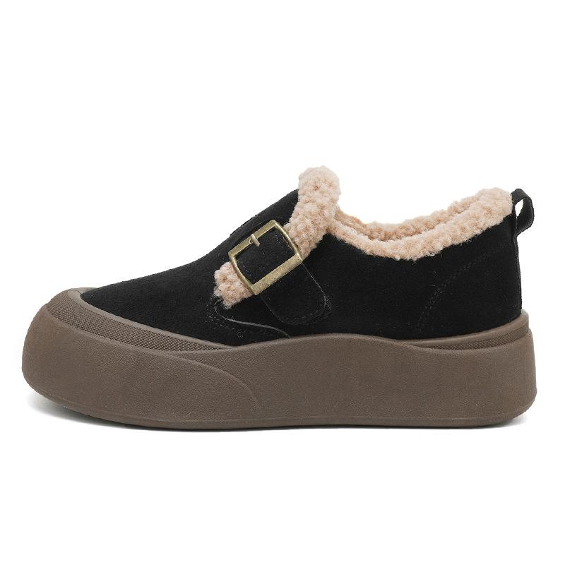 Lambfleece Women's Shoes New Winter Warm Boots Thick-soled Casual Large Cotton Shoes