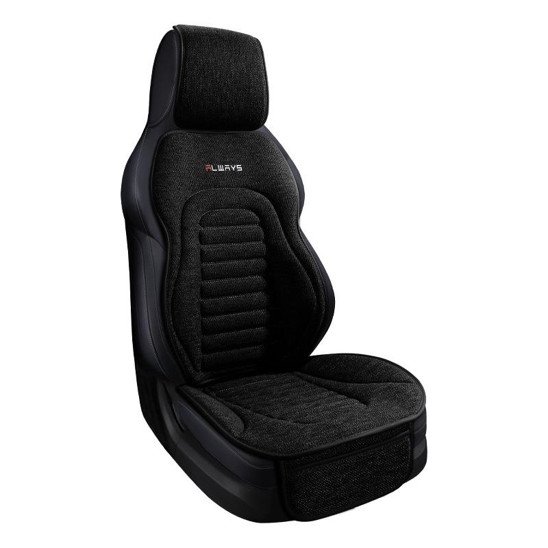 Universelles Vier-Jahreszeiten Leinen Autositzkissen - Atmungsaktiv, Halbumschließende Satteldecke für den Sommer