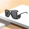 Monture Vintage Carrée Large Lunettes de Soleil Femme Style Rétro Anti-Reflet Accessoire Tendance Branches Gyro Rond