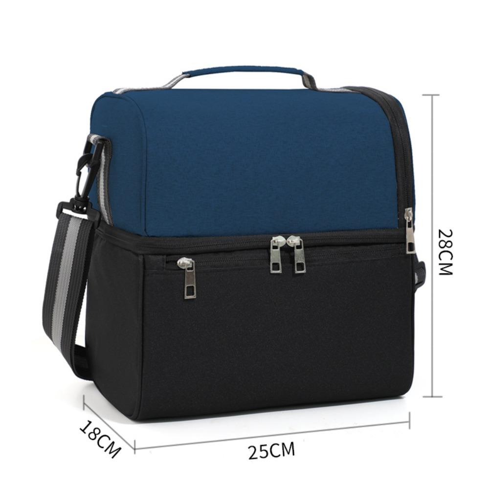 New Oxford Cloth Crossbody Cooler Bag 5 Colors Large Capacity Thickened Thermal Insulation Bag Double Layer Lunch Bag