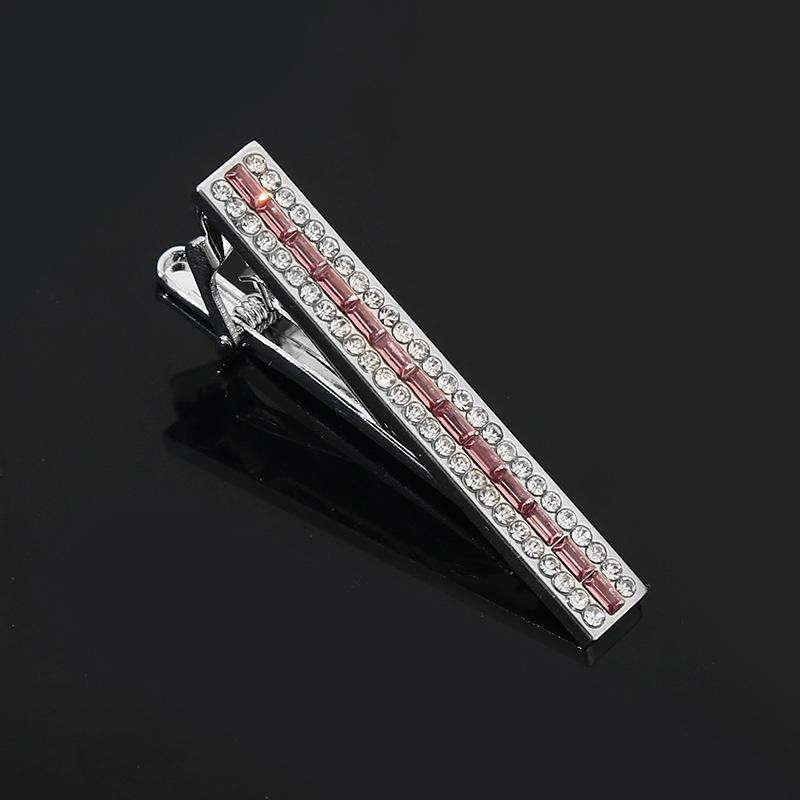 Classic Shiny Strip Zircon Tie Clip Cufflink Set Premium Alloy Fashion Retro for Groomsmen Anniversary Gifts