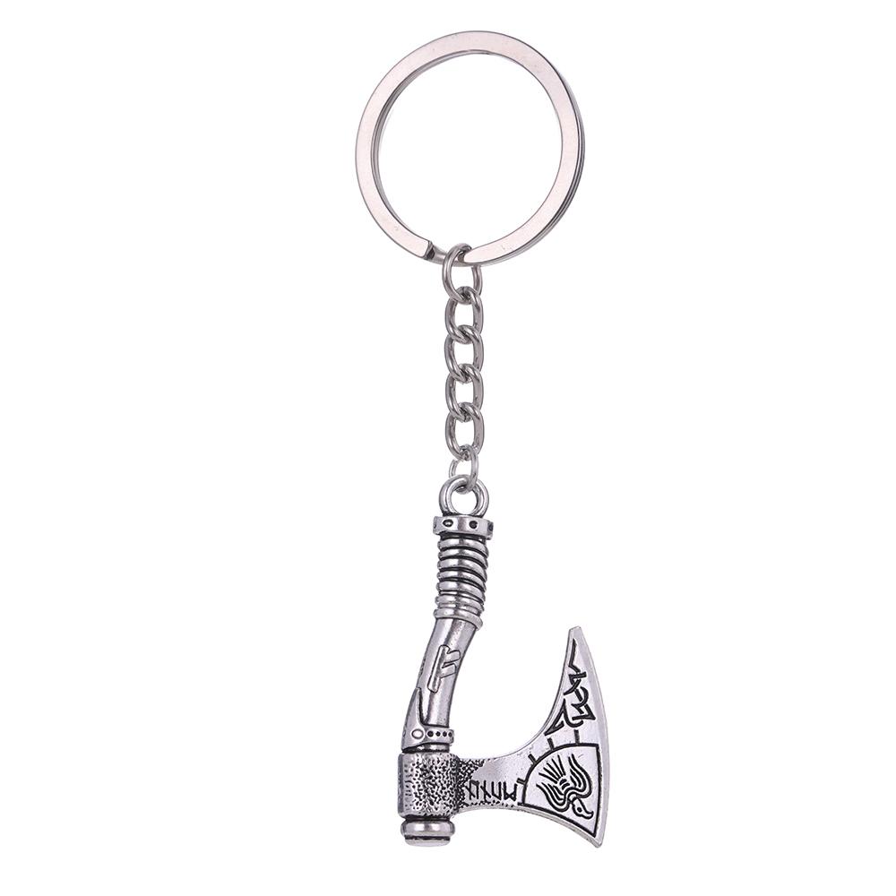 Dreamtimes Viking Axe Pendant Keychain Stainless Steel Men's Celtic Rune Vintage Protector Jewelry Gift Wholesale