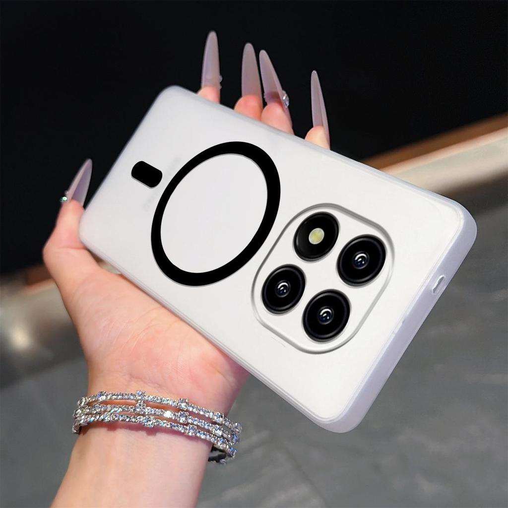 Frosted Semi Clear Magnetic Phone Case for Xiaomi Redmi Note 14 Pro+,14 Pro 5G Pro 4G,POCO X7 5G Soft TPU Shockproof Cover