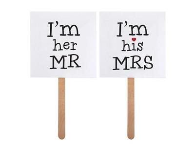Karteczki ''I'm His Mrs'',''I'm Her Mr'', 2 Szt.