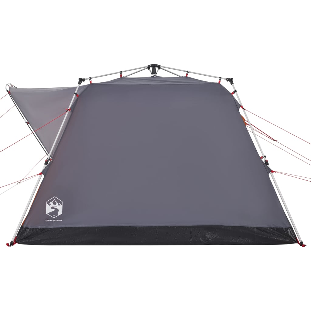 4 Person Camping Tent in Grey and Orange with Quick Release System