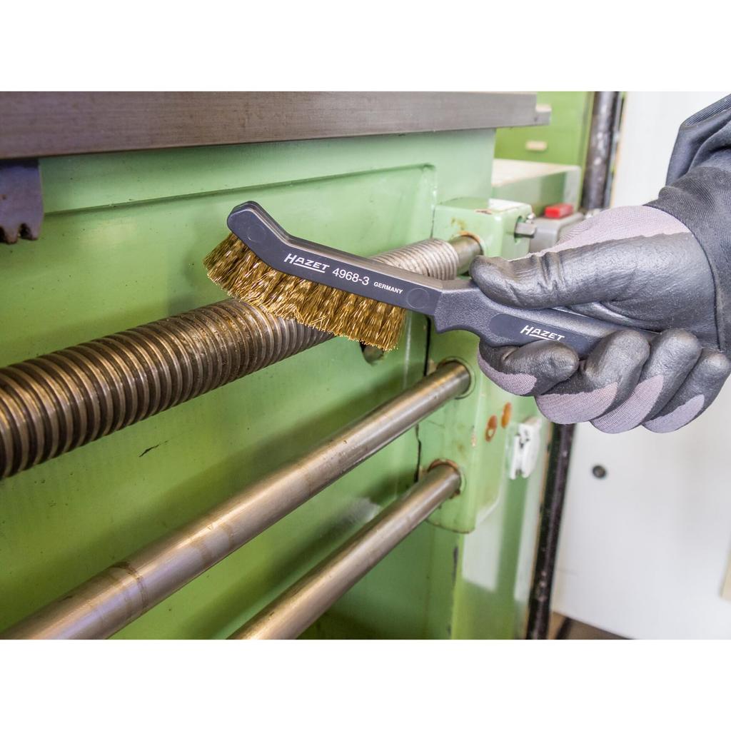 HAZET Brake Caliper Brass Brush for Aluminum Brake Brake Scratch Caliper Maintenance with Hanging Made In Germany 4968-3 Brush, Calipers, Cleaning,