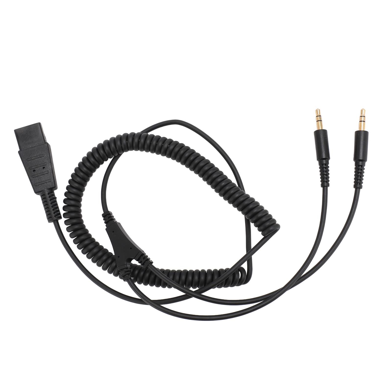 

Кабель с быстроразъемным соединением на 3,5 мм, переходной шнур QD на двойной 3,5 мм для гарнитуры Plantronics для ПК для звука