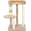 Cat Tree with 2 Levels, Play Ball, Scratching Posts, Scratching Balls, up to 7 kg, 56 x 54 x 86 cm, Brown