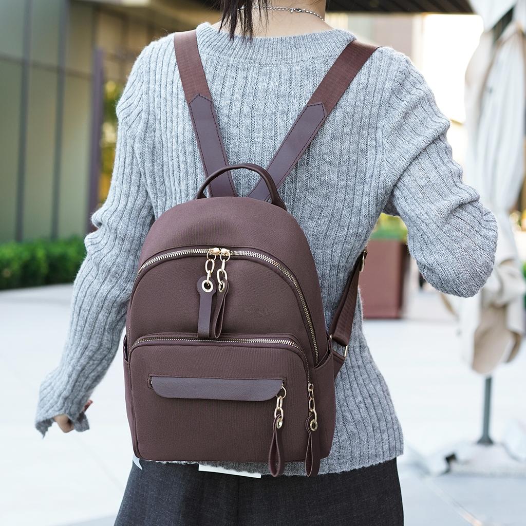 Oxford Backpack Women's Travel Backpack Large Capacity Color Block Student Schoolbag