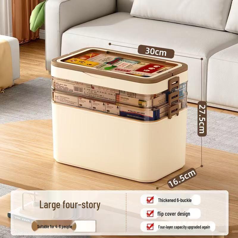 Large Capacity Transparent Medicine Storage Box - Multi-Layer Family First Aid Organizer
