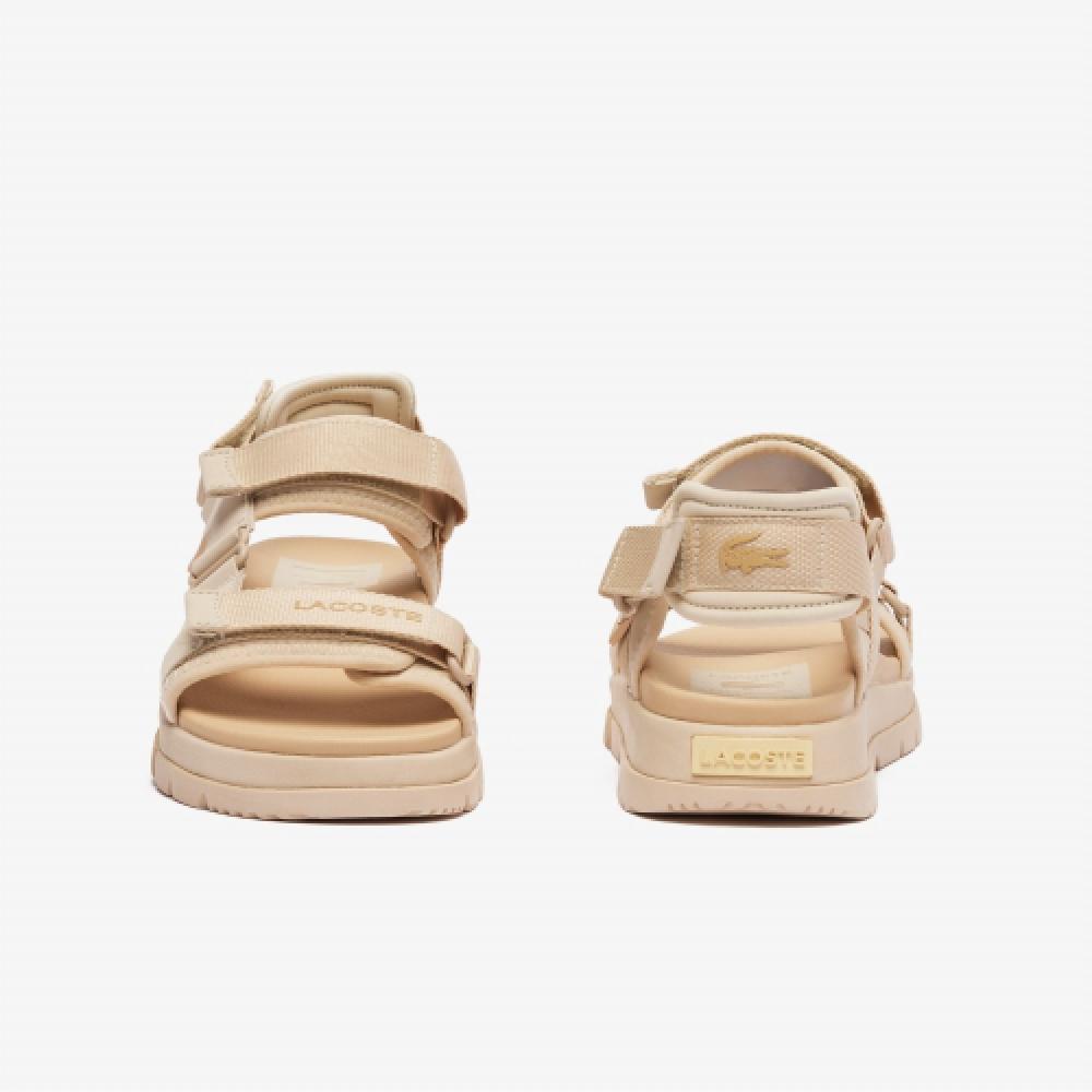【LACOSTE】 ★ Suruga Premium Sandals ★ White & Sand Shop Women's Lacoste Suruga Premium Sandals in White Online