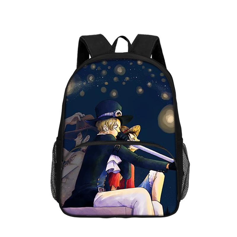 One Piece Monkey D. Luffy with Front Pocket Backpack Students Kids School Bags Bookbag Travel Large Capacity Backpack