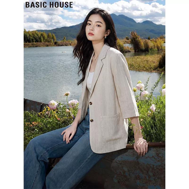 Basic House Women s Linen Blazer M