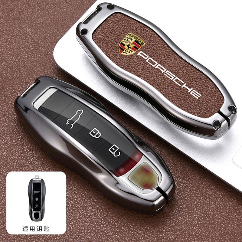 Leder Autoschlüssel Hülle Schutzhülle für Porsche Panamera Spyder Carrera Macan Boxster Cayman Cayenne 911 718 Zubehör