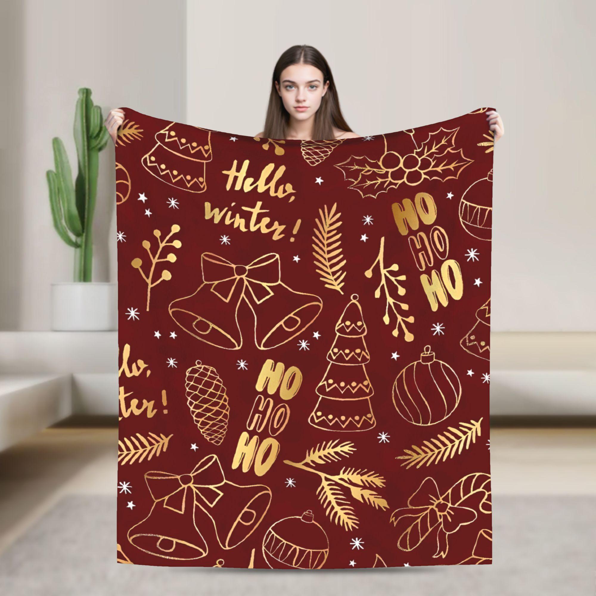 

New Year Plaid & Pattern Super Soft Blankets Students Plush Throw Blanket Fluffy Home Decor Flannel Bedspread Sofa Bed Cover 75cmx90cm чёрный