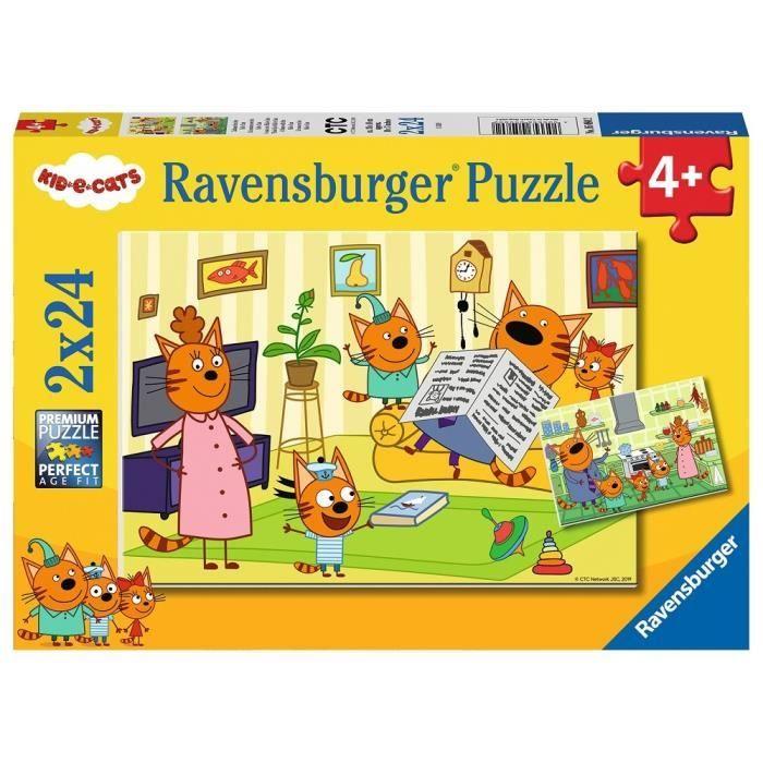 Puzzles 2x24 P - Ravensburger - Maison Avec KidECats - Animaux - Mixte - A Partir De 4 Ans