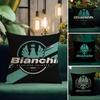 Brand Bianchi Bike Cushion Cover Natural Linen Pillowcase Set AllinOne Decor Cushion Cover for Sofa Bedroom Chair