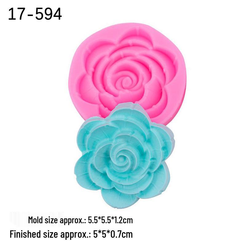 Daisy Rose Flower Silicone Mold for Cake, Chocolate, and Epoxy Clay Decorations