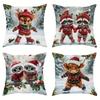 Christmas Pillowcases: Adorable Animal Skaters for Festive Home Decor sofas, bedroom pillow covers, holiday gifts